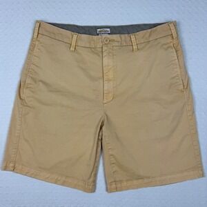 Orvis Chino Shorts Stretch Cotton Casual Mens 36 Light Yellow Khaki Classic Golf